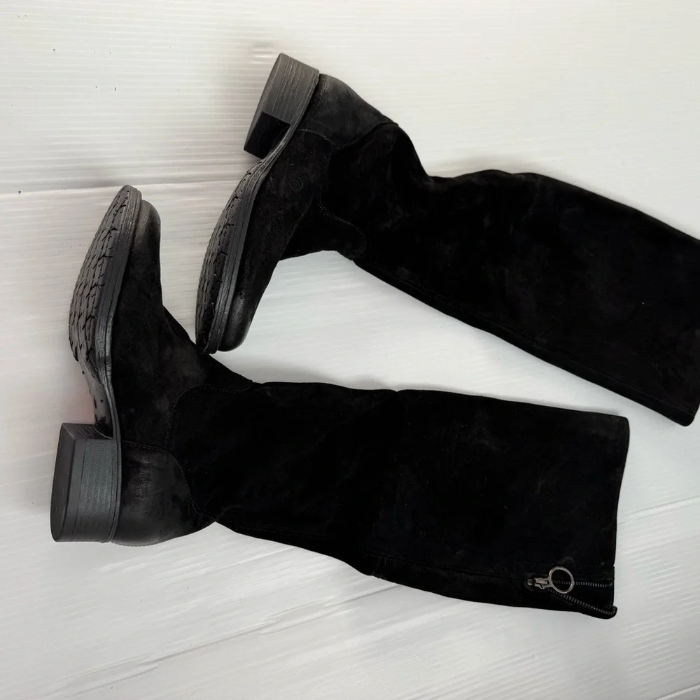 🆕 Miz Mooz Black Over the Knee suede leather Boots size 39 (8.5-9 US) NWOT